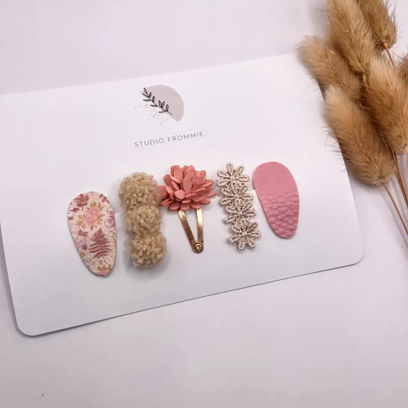 Hårspenner 5 pk - pink set