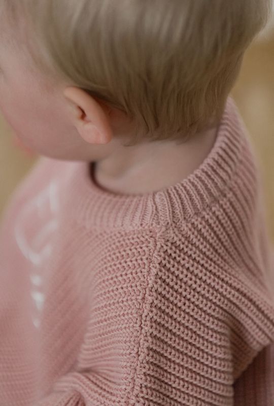 Knit frill genser - dusty rose