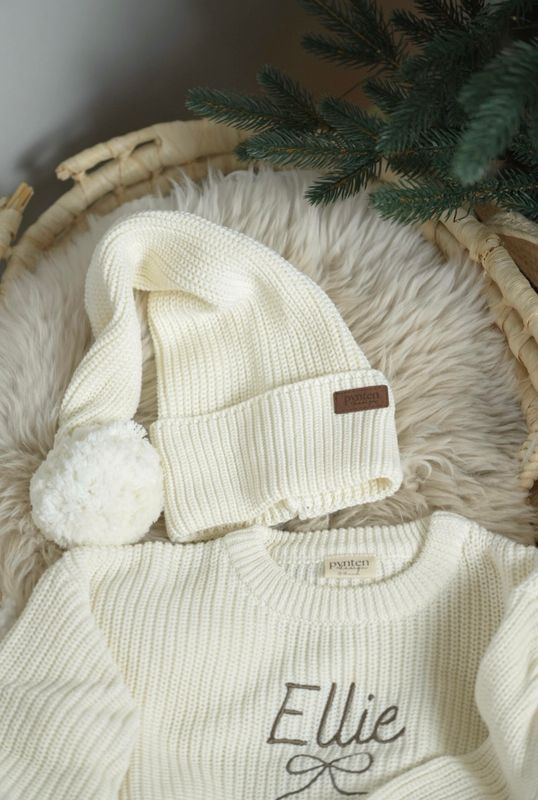 Knit lang nisselue - cream