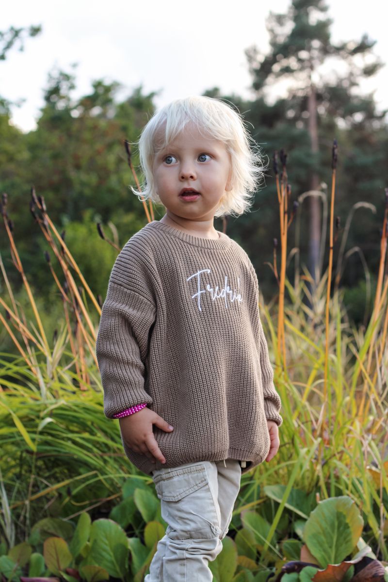 Knit genser barn - taupe