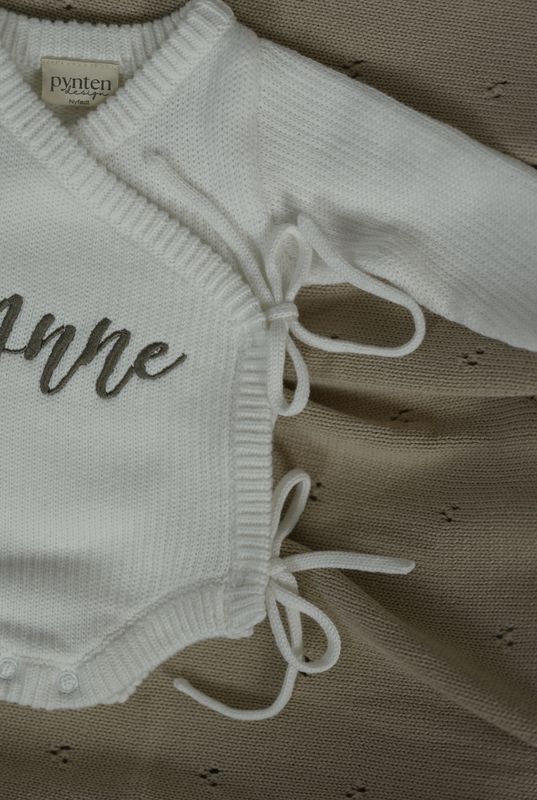 First wrap romper - milky white