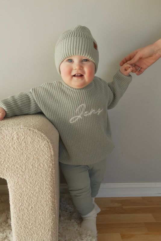 Knit genser barn - minty breeze