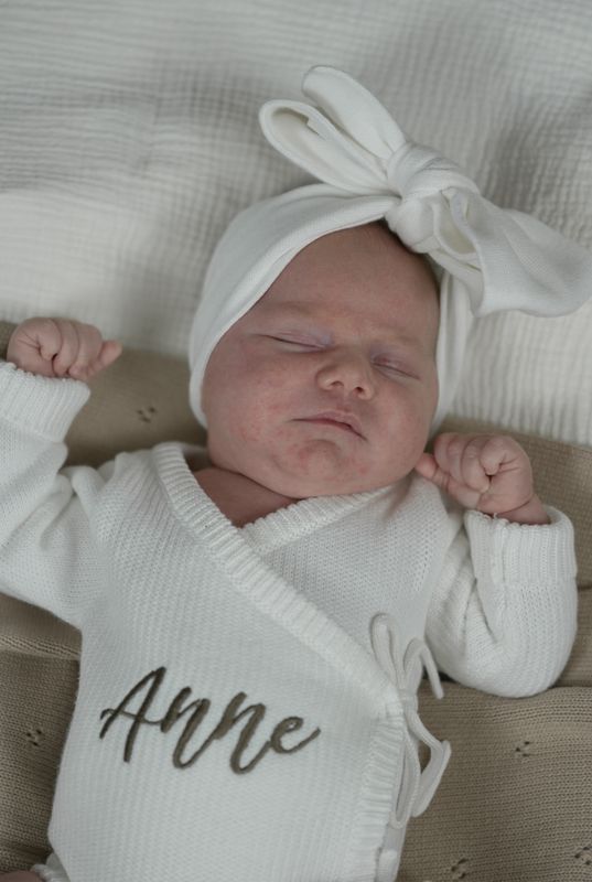 First wrap romper - milky white
