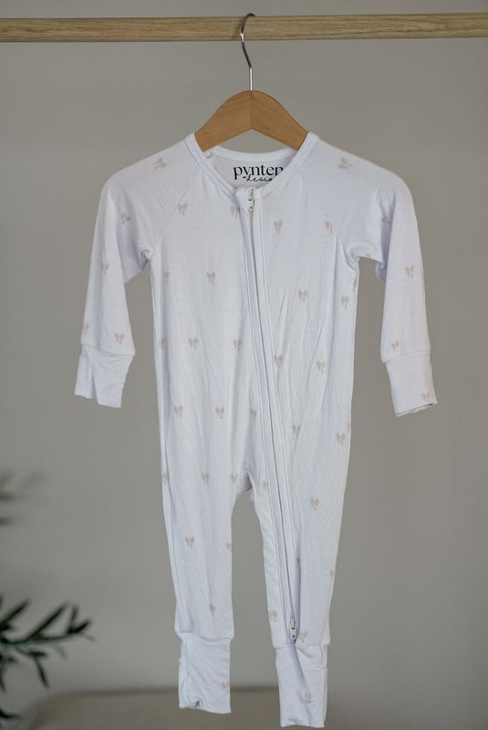 Bedtime pysj heldress - pink bow