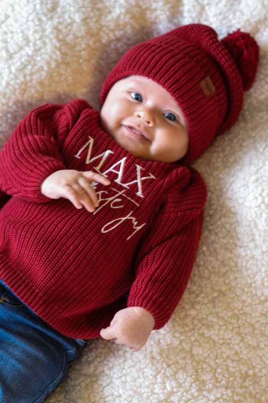 Knit genser - cranberry