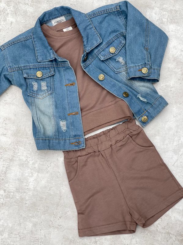 Summer sett shorts + t-skjorte - brun