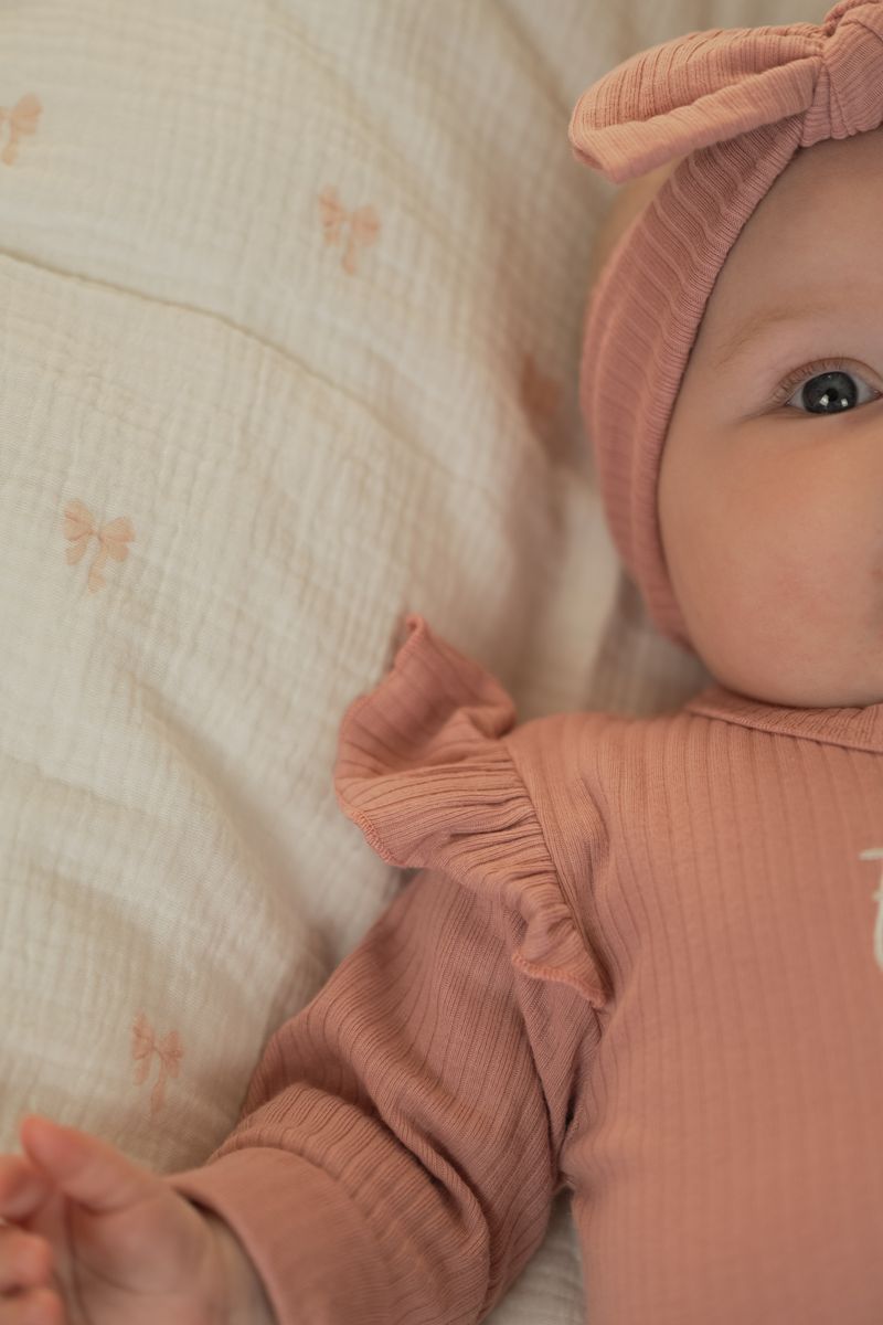 Basic rib frill sett - old rose