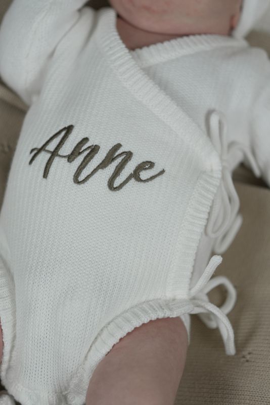 First wrap romper - milky white