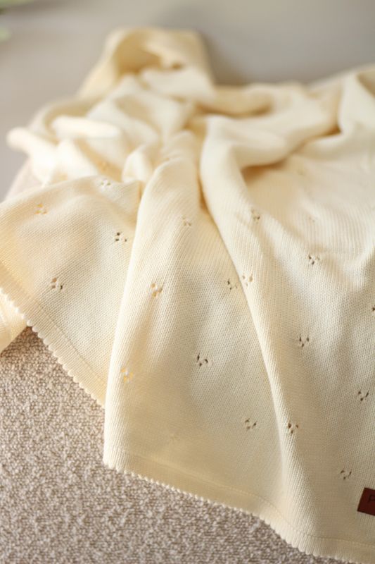 Pointelle babyteppe - ivory