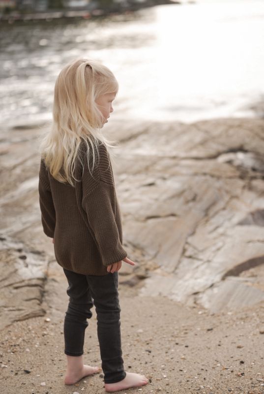 Knit genser barn - brown