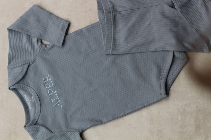 Basic rib sett - dusty blue
