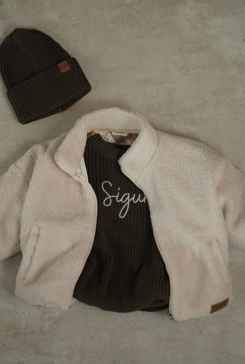 Cloud teddy jakke - cream