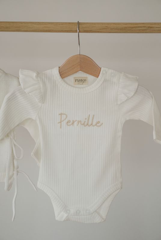 Basic rib frill sett - white
