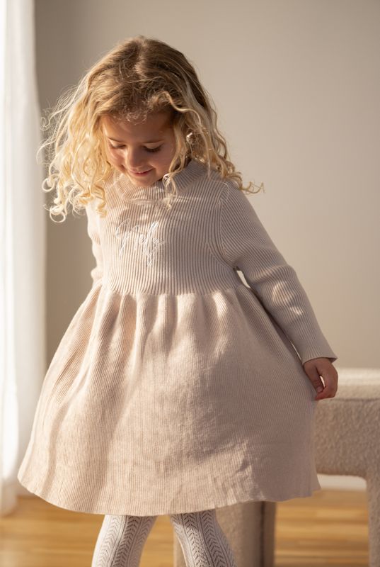 Aura Knit kjole - sand