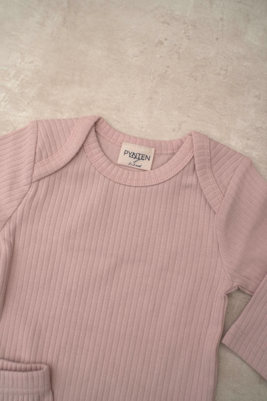 Basic rib sett - light pink