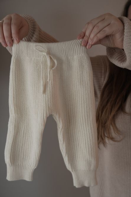Hovedbilde Knit bukse barn - cream