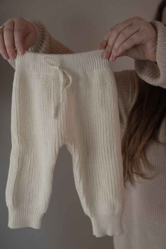 Knit bukse barn - cream