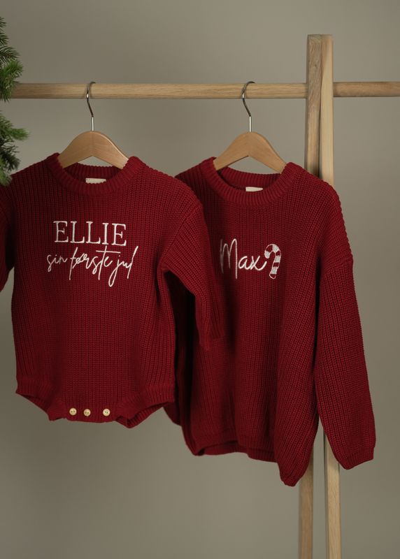 Knit genser - cranberry