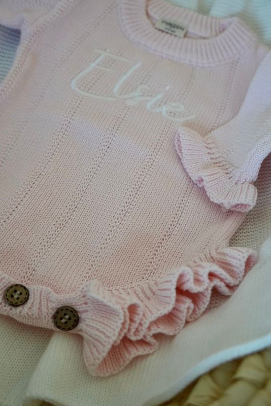Tiny frill romper - pastel pink