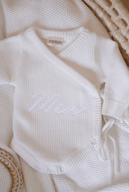 First wrap romper - milky white